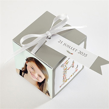 Boîte de dragées confirmation initiale - Dessus de la boîte