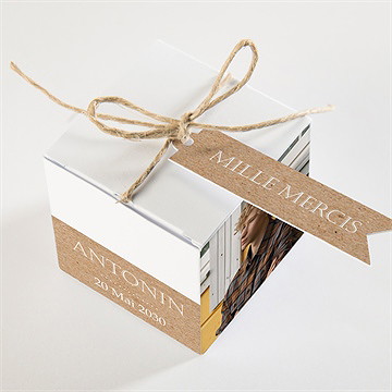 Boîte de dragées confirmation epopée - Dessus de la boîte