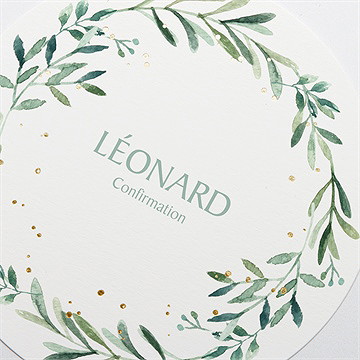 Faire-part confirmation esprit poétique - Détail du faire-part