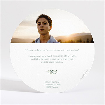 Faire-part confirmation esprit poétique - Dos du faire-part