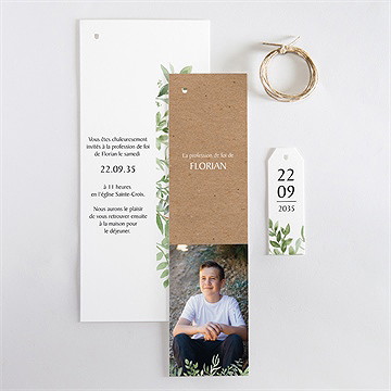 Faire-part profession de foi rayonnement de foi - Vue d'ensemble