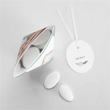 Boîte de dragées baptême alphabet original étui - Intérieur de la boîte