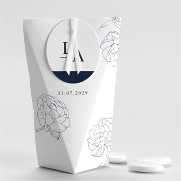 Boîte de dragées mariage chic et moderne étui