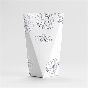 Boîte de dragées mariage chic et moderne étui - Dos de la boîte