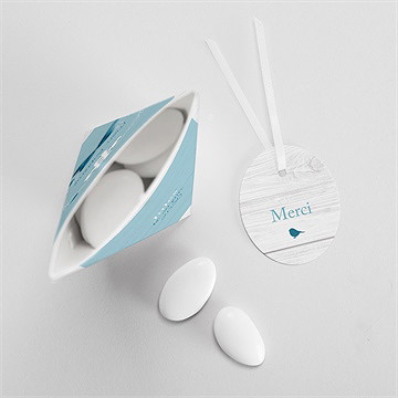 Boîte de dragées baptême noeud et croix étui - Intérieur de la boîte