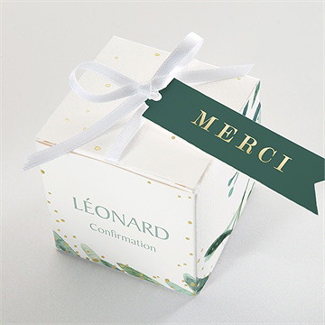 Boîte de dragées confirmation esprit poétique - Dessus de la boîte