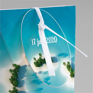 Boîte surprise mariage eaux turquoises océan - Détail de la boîte