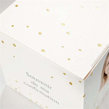Boîte de dragées confirmation lumière et vie - Détail de la boîte