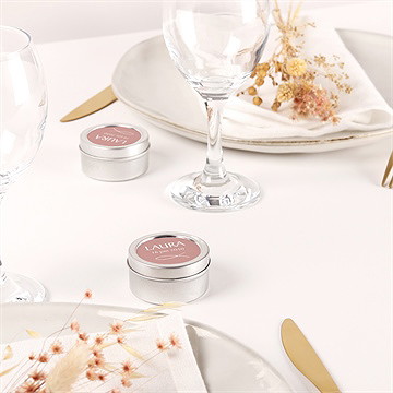 Bougie confirmation lumière et vie argent - Mise en situation