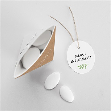 Boîte de dragées communion illustration végétale étui - Intérieur de la boîte