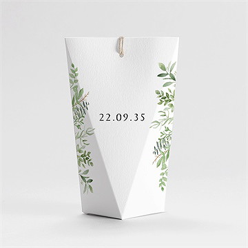 Boîte de dragées communion illustration végétale étui - Dos de la boîte