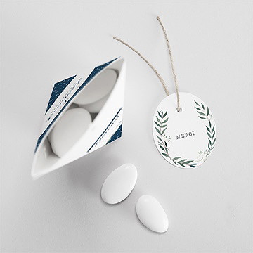 Boîte de dragées baptême motifs et autres pois étui - Intérieur de la boîte