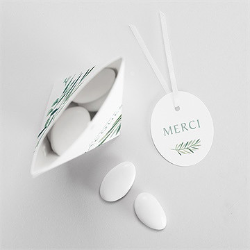 Boîte de dragées communion végétal étui - Intérieur de la boîte