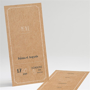 Menu mariage notre moment