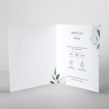 Faire-part mariage sauvage - Intérieur du faire-part