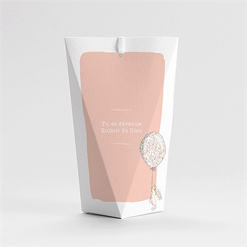 Boîte de dragées baptême petit lapin baptême étui - Dos de la boîte