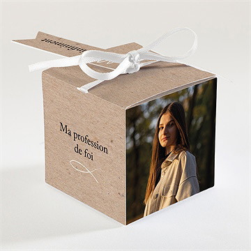 Boîte de dragées profession de foi entre nous tous - Dos de la boîte