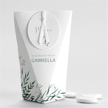 Boîte de dragées profession de foi valeurs étui