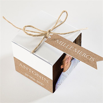 Boîte de dragées profession de foi lumiere et foi - Dessus de la boîte