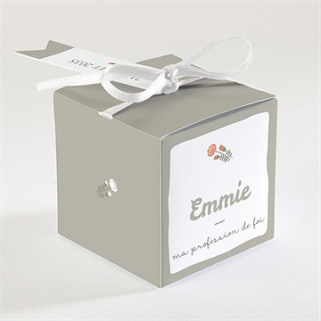 Boîte de dragées profession de foi joie essentielle - Dos de la boîte