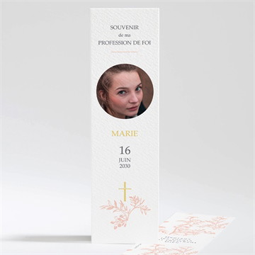 Signet profession de foi toile de jouy argent