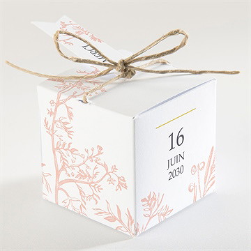 Boîte de dragées profession de foi toile de jouy - Dos de la boîte