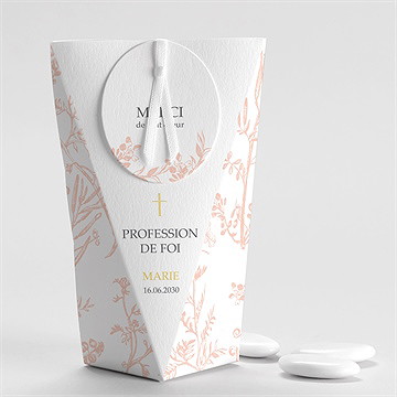 Boîte de dragées profession de foi toile de jouy étui