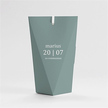 Boîte de dragées communion gaufrage émeraude étui - Dos de la boîte