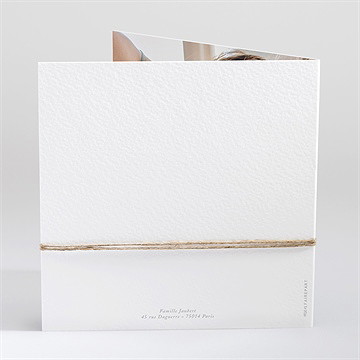 Faire-part naissance petits compères plié - Dos du faire-part