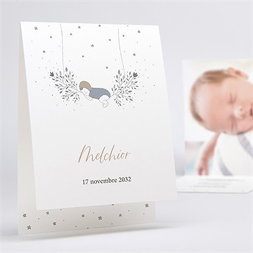 Faire-part naissance songe et douceur carte pliée