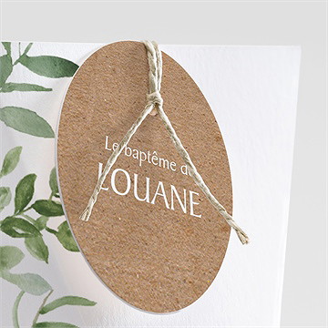 Boîte de dragées baptême kraft végétal étui - Détail de la boîte