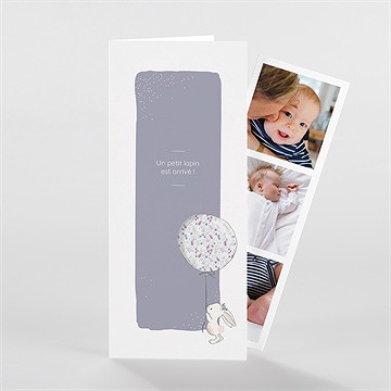 Faire-part naissance mon petit lapin photomaton