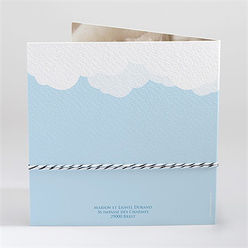 Faire-part de baptême duvet tout en rondeur pliée - Dos du faire-part