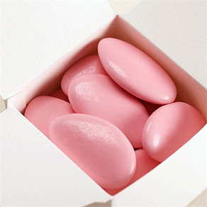 Dragées rose pour profession de foi - chocolat