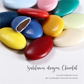 Dragées rose pour profession de foi - chocolat - Différents coloris