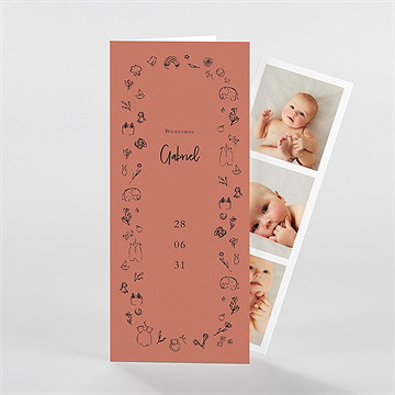 Faire-part naissance jolie farandole photomaton