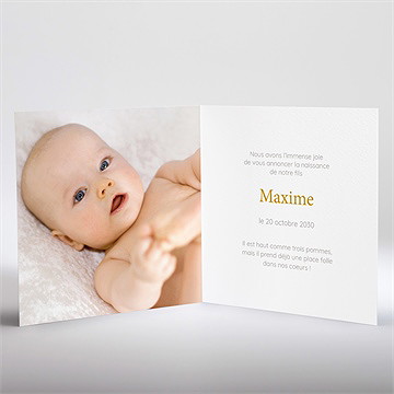 Faire-part naissance cocktail fruité pliée - Intérieur du faire-part