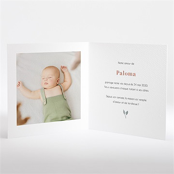 Faire-part naissance dans sa bulle plié - Intérieur du faire-part