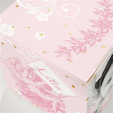 Boîte de dragées baptême petite tendresse dorure - Dos de la boîte