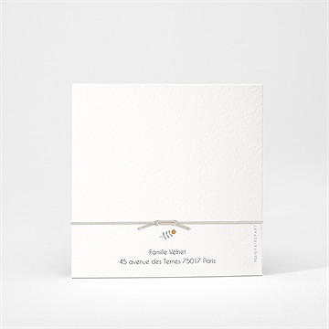 Faire-part naissance dans sa bulle bracelet - Dos du faire-part