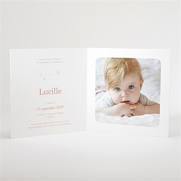 Faire-part de baptême l'envolée - Intérieur du faire-part