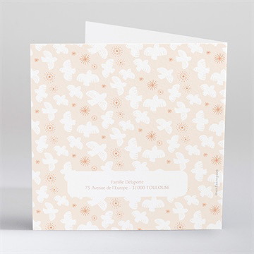 Faire-part de baptême l'envolée - Dos du faire-part