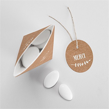 Boîte de dragées baptême pele mele photo original étui - Intérieur de la boîte