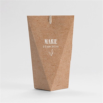 Boîte de dragées baptême pele mele photo original étui - Dos de la boîte