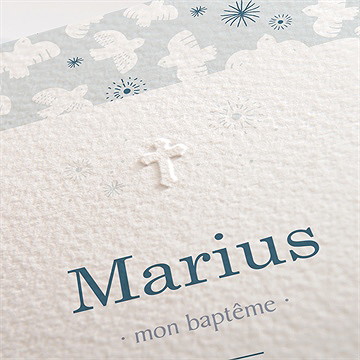 Faire-part de baptême horizons - Détail du faire-part