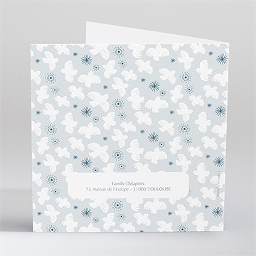 Faire-part de baptême horizons - Dos du faire-part