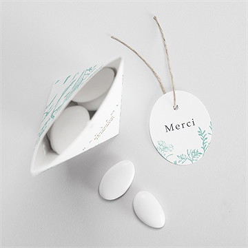 Boîte de dragées baptême gravure en rond étui - Intérieur de la boîte