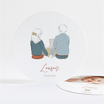 Faire-part naissance tendre tribu rond