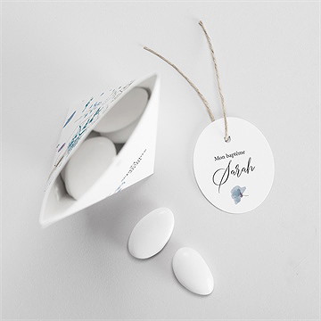 Boîte de dragées baptême baptême champêtre étui - Intérieur de la boîte