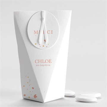 Boîte de dragées baptême subtil tressage étui